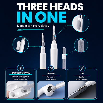 Earphone Cleaning Pen 3 in 1 for AirPods Case Earbuds