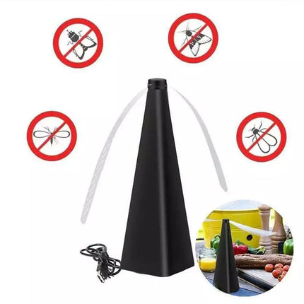 2 x BBQ Shoo Away Fly Bug Repellent Fan Outdoor Picnic Camping RV Caravan Garden Black