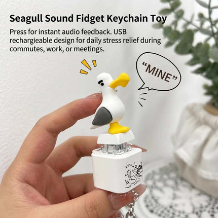 4Pcs Seagull Keychain,Button with Sound Rechargeable Keyboard Clicker Fidget