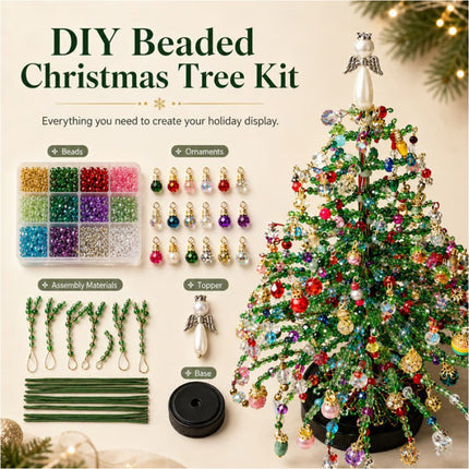 DIY Beaded Christmas Tree Kit, Handmade Colorful Bead Ornament Making Set