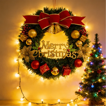 Christmas Wreath Xmas Door Hanging Garland Ornament Merry Christmas Home Decor