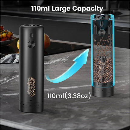 2pc Electric Salt And Pepper Grinder Set, Rechargeable Salt And Pepper Mill