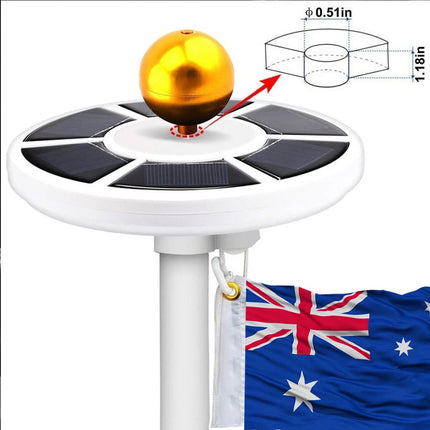 26 LED Solar Flagpole Lamp Camping Tent Garden Light Super Bright Water-resistan