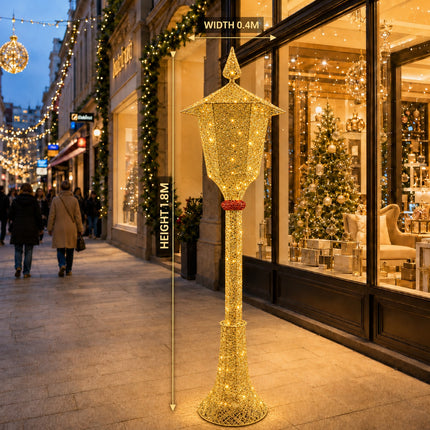 1.8M Light-Up Solar Christmas Lamp Post 120 LEDs Indoor Outdoor Garden Decoration