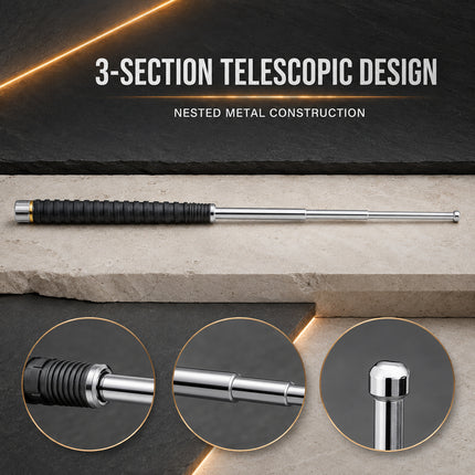 26-Inch Telescopic Hiking Walking Pole Compact Alloy Steel Outdoor Trekking Pole