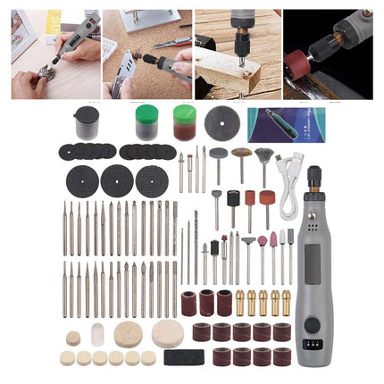 160Pcs Mini Electric Engraving Pen Set Grinding Wood Jade Carving Polishing Tool