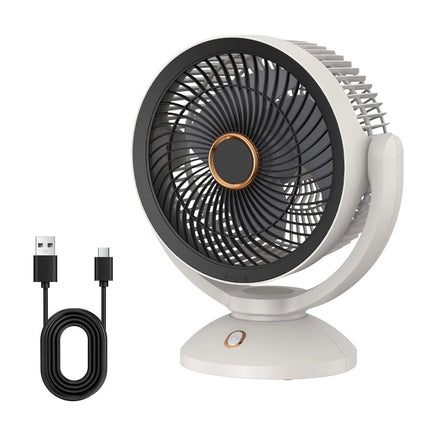 10 inch Portable USB 90Degree Table Fan Desk Fan Light Quiet Personal Cooler   White