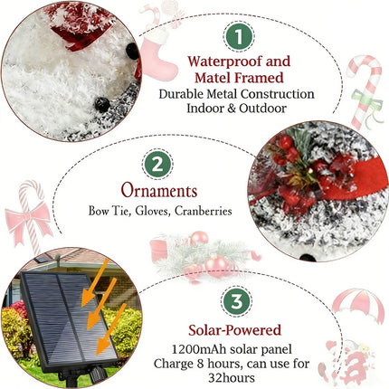 120cm Solar Powered Christmas Decoration Lights Snowman Metal Frame LED Light