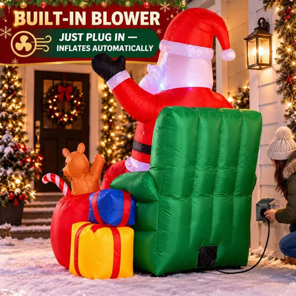 7.5FT Giant Inflatable Santa Claus Christmas Blow Up Outdoor Garden Decoration LED Light