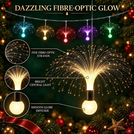 5 Head LED Fibre Optic Jellyfish String Lights Christmas Hanging Curtin Light