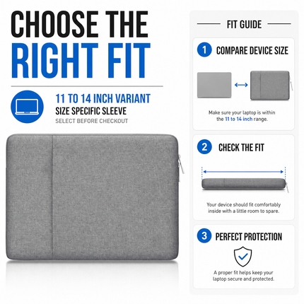 Grey Laptop Sleeve Carry Case | 05-size-compatibility.png