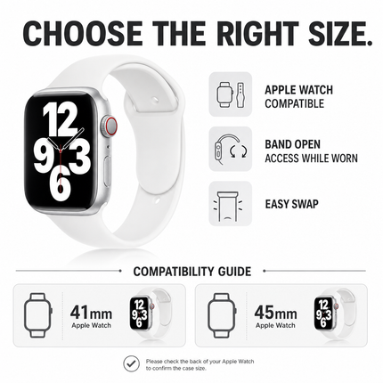 Silicone Apple Watch Band White For 38mm 42mm Sport Wear