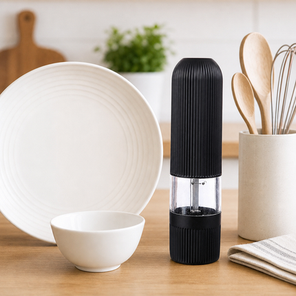 Electric Salt Pepper Grinder Black