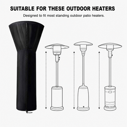 Patio Heater Cover Waterproof Heavy Duty Black