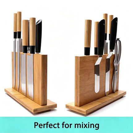 30cm Bamboo Knife Storage Rack Cutlery Holder Kitchen Organizer