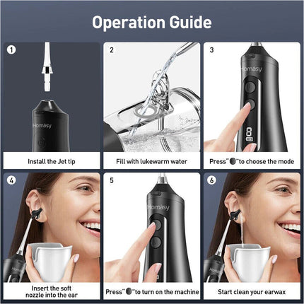 Electric Water-Powered Ear Cleaning Kit Portable Ear Care Tool with Irrigation System