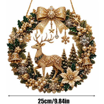 Unfinished Christmas deer Diamond Painting Kit Xmas Ornament Kit Window Decor Style E