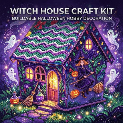 Witch Halloween Ghost Diamond Art Kits for Adults Tabletop Ornaments 3D House Art Kit