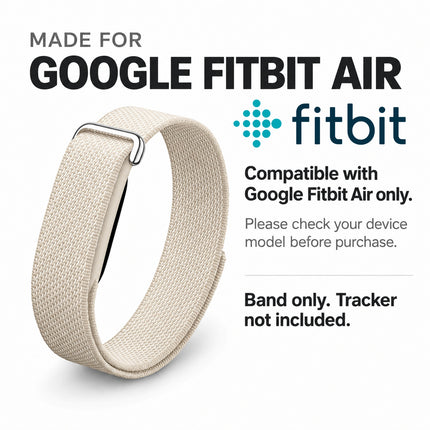 For Google Fitbit Air Performance Loop Band Recycled Polyester Adjustable Strap White
