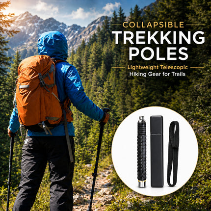 26-Inch Telescopic Hiking Walking Pole Compact Alloy Steel Outdoor Trekking Pole