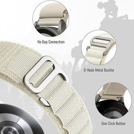 White Alpine Loop Samsung Galaxy Watch 7 6 5 4 Classic 44 47 40mm Strap Band Bands