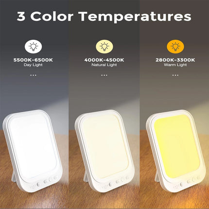 SAD Therapy Lamp Light UV Free 10000 Lux Sun Lamp Daylight Lamp W/ 3 Light Color