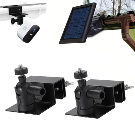 2Pcs Gutter Mount Brackets for Arlo Eufy Cam Solar Panel Weatherproof Outdoor Holder