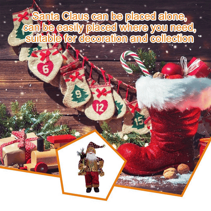 Santa Claus Doll Sitting Christmas Figurine Holiday Christmas Decorations