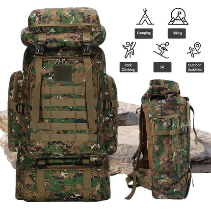 75L Outdoor Military Tactical Backpack Travel Rucksacks Camping Trekking Bag