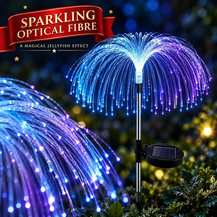 2PCS Solar Jellyfish Christmas Pathway Lights Colour Changing Garden Stake LED