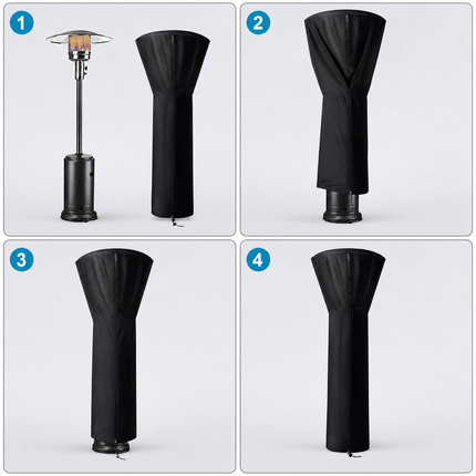 Patio Heater Cover Waterproof Heavy Duty Black