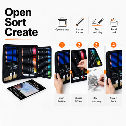 Professional Sketching Pencils Set 71 Piece | 06-how-to-use.png