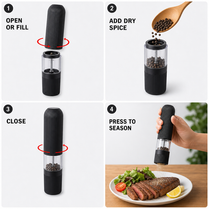 Electric Salt Pepper Grinder Black