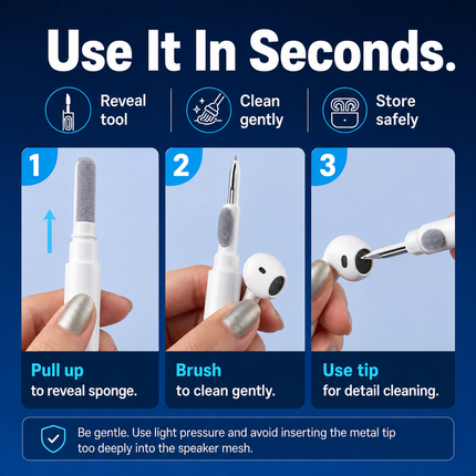 Earphone Cleaning Pen 3 in 1 for AirPods Case Earbuds