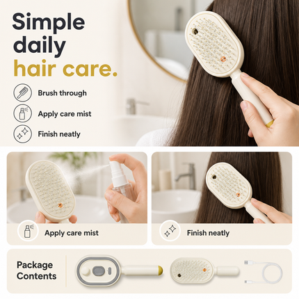 Electric Spray Massage Comb Beige Air Cushion Hair Care
