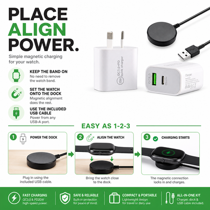 Samsung Galaxy Watch Charger Cable Magnetic USB Type C Active