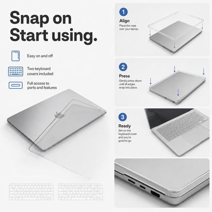MacBook Air 13 Inch Grey Hard Shell Case With Keyboard Cover