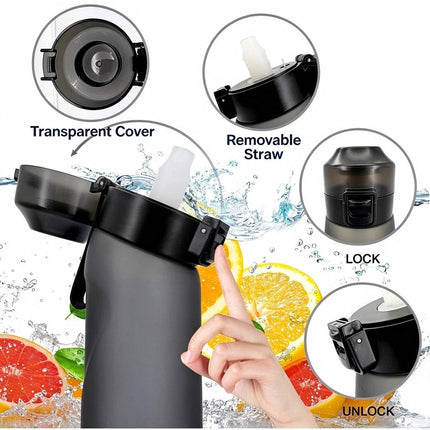 650ml Scent Water Bottle with 7 Fruit Scent Pods, Scent Flavor Drinking Bottle