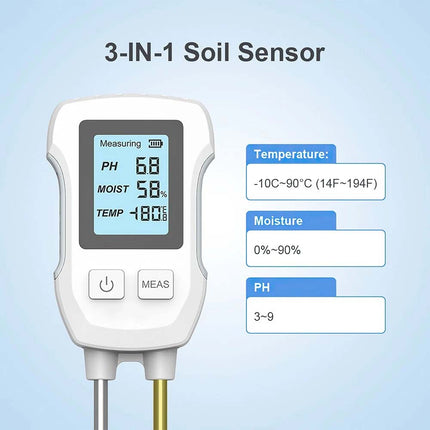 3 in 1 Digital LCD Soil Tester PH/Moisture/Temperature High Accuracy Soil Meter
