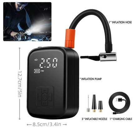 Mini Digital Car Tyre Inflator Pump Portable Auto Air Compressor Bike Motorcycle
