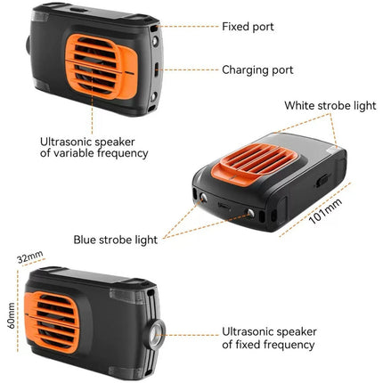 2×New Ultrasonic Car Rodent Repeller - Under Hood Mouse & Rat Deterrent Device