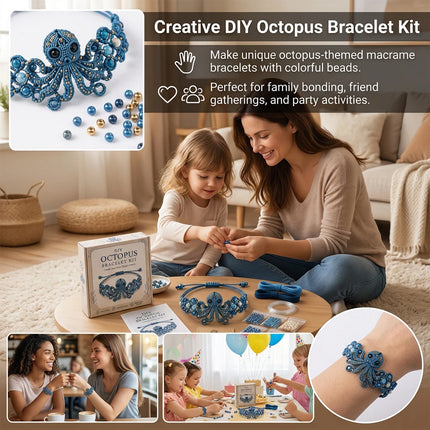 DIY Beaded Bracelet Making Kit,3D Animal Bead Craft Kit Octopus