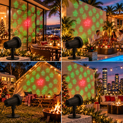Christmas Laser Projector Light – Red & Green 8-Mode Xmas Outdoor Garden House Lights