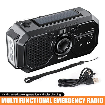 Portable Emergency Wind Up Solar Hand Crank Radio FM / AM Dynamo Power Bank