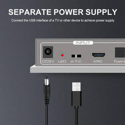 Digital Audio Converter HDMI ARC Optical Coaxial To Analog Jack AUX RCA Splitter