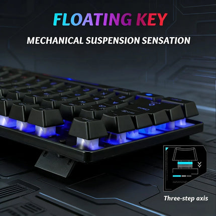 Ergonomic USB Rainbow Backlight T6 Keyboard and Mouse Kit for PC Laptop