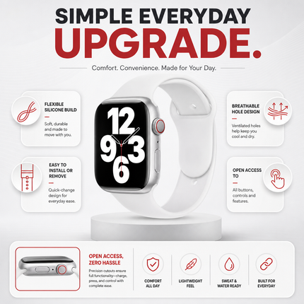 Silicone Apple Watch Band White For 38mm 42mm Sport Wear