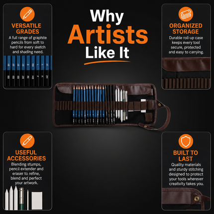 Professional Sketching Pencils Set 24 Piece | 07-key-benefits-summary.png