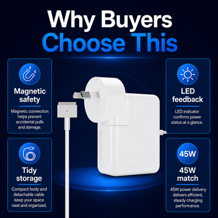 MagSafe 2 45W Power Adapter for MacBook Air Replacement