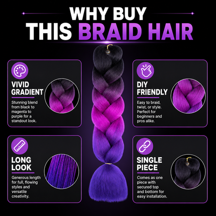 Synthetic Braiding Hair Gradient 62cm For DIY Braided Styles